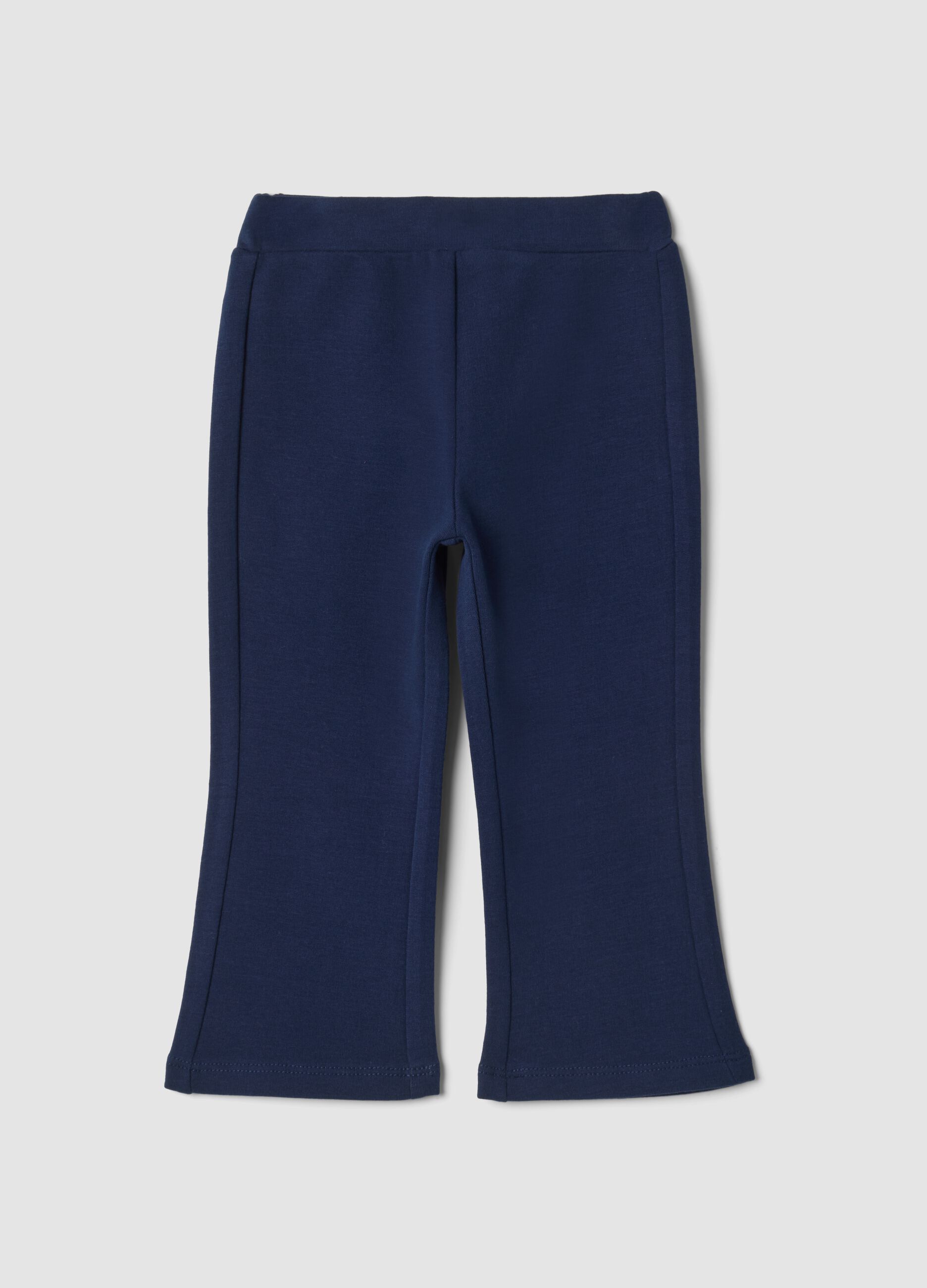 Blue organic stretch cotton flared leggings
