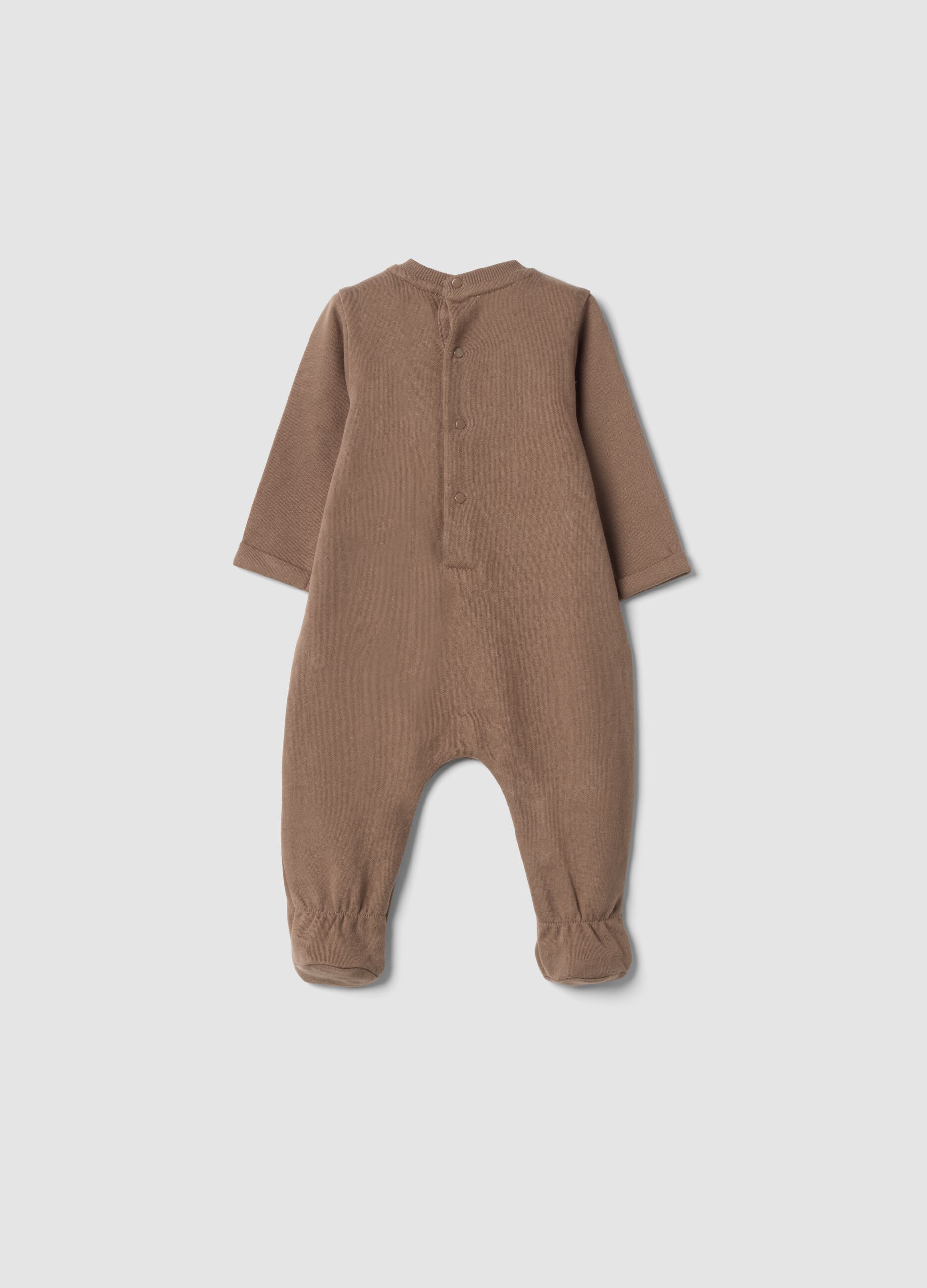 Tutina marrone chiaro in puro cotone organico
