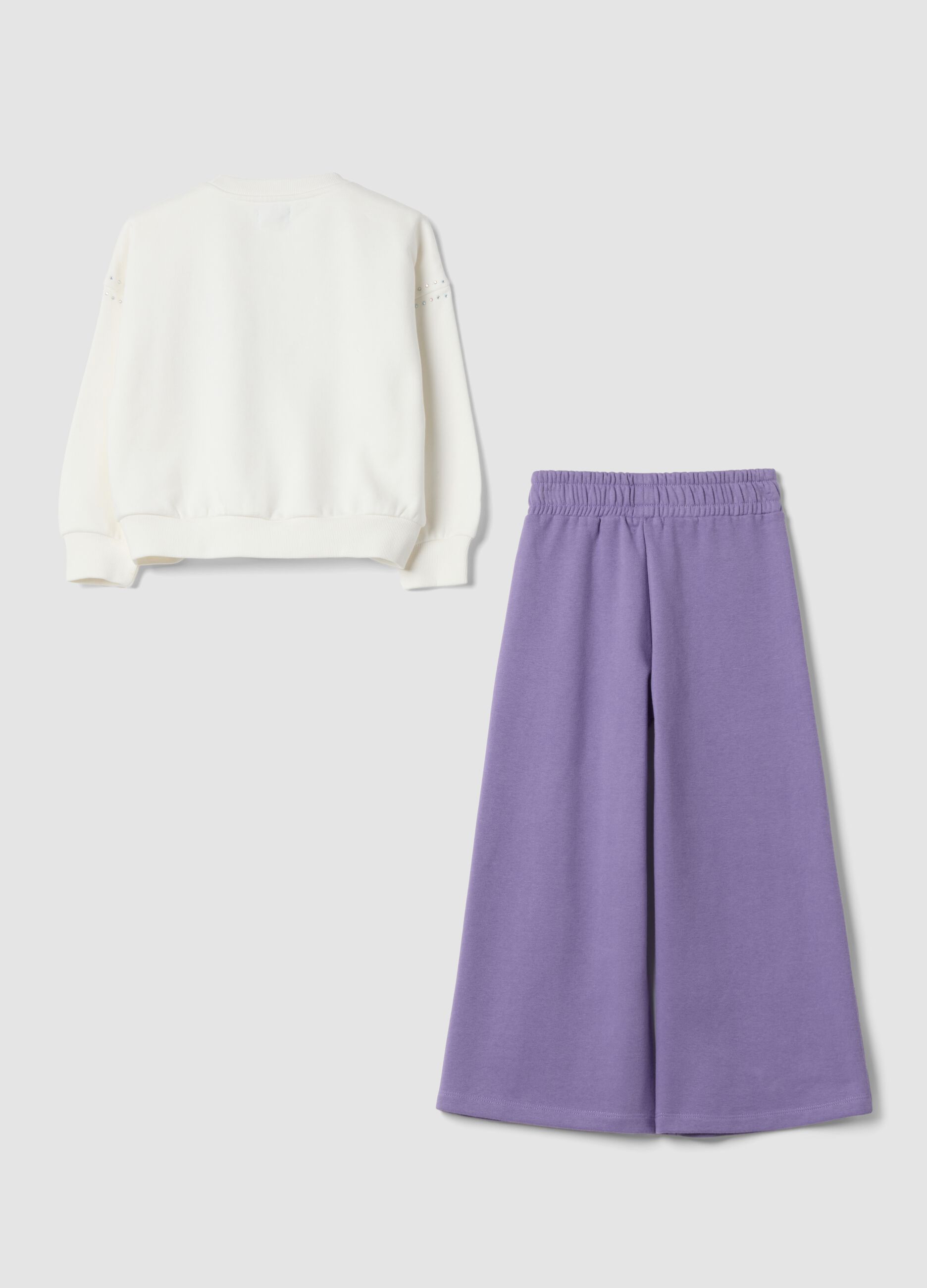 Completo jogging bianco in misto cotone stampa Frozen