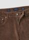 Pantaloni marroni in cotone elasticizzato a coste slim fit_1