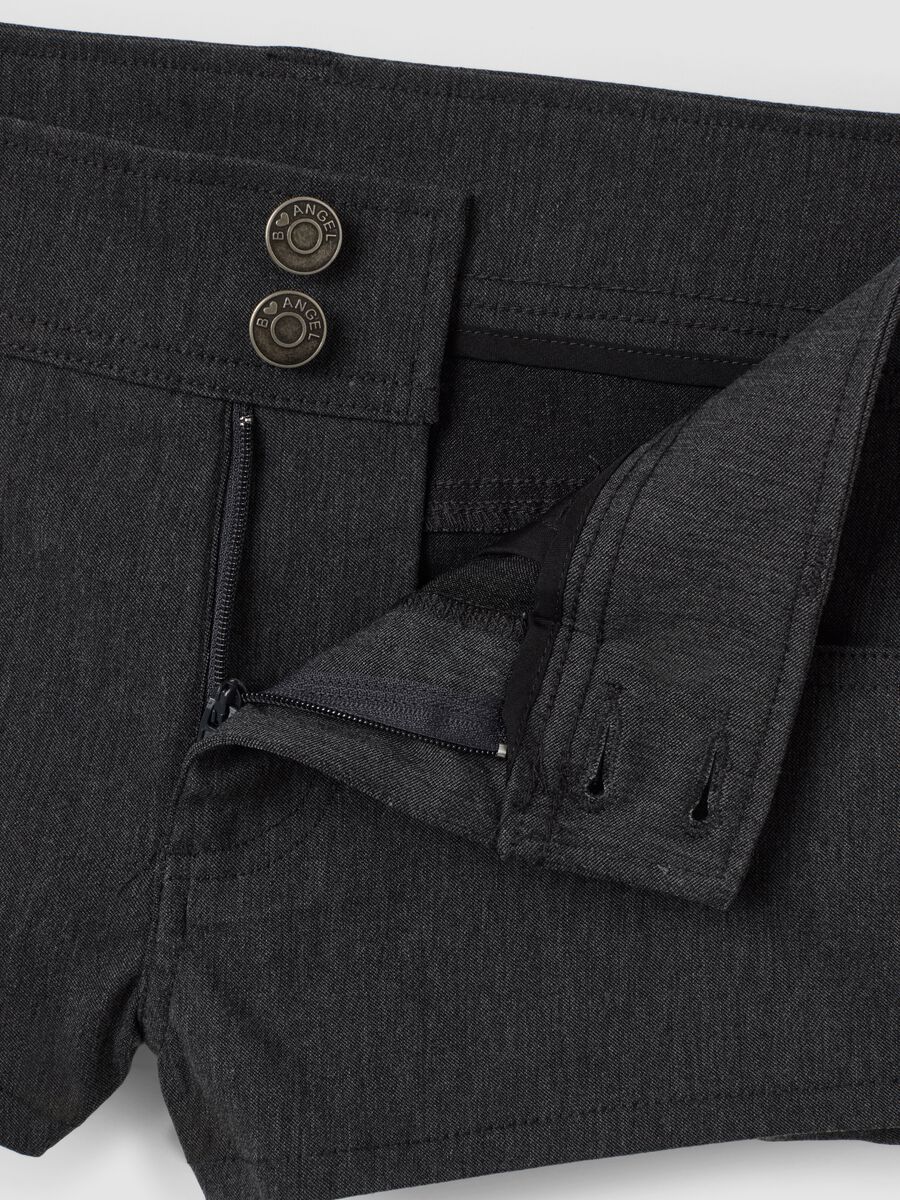 Grey stretch viscose skinny-fit shorts_6