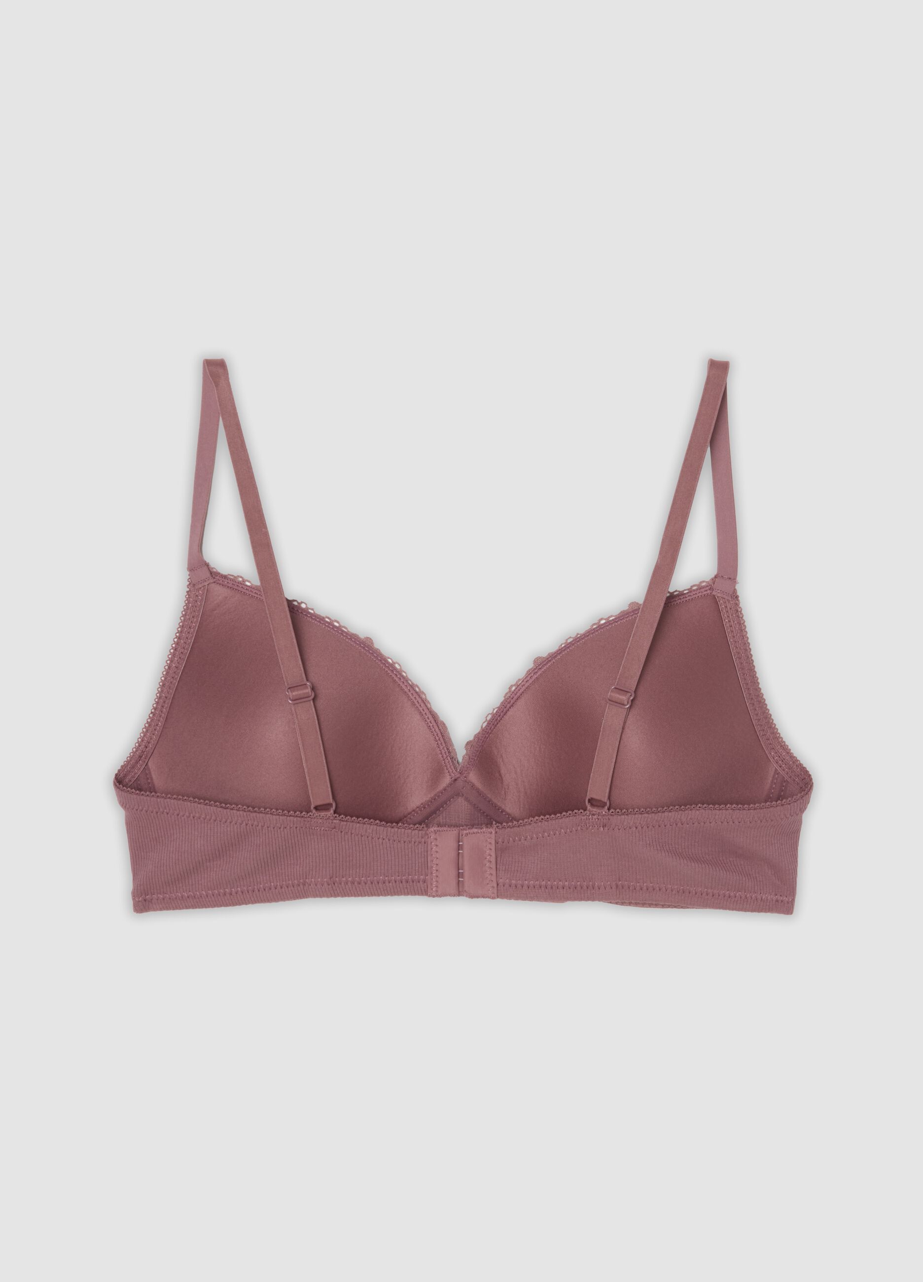 Pink padded bra in stretchy organic cotton