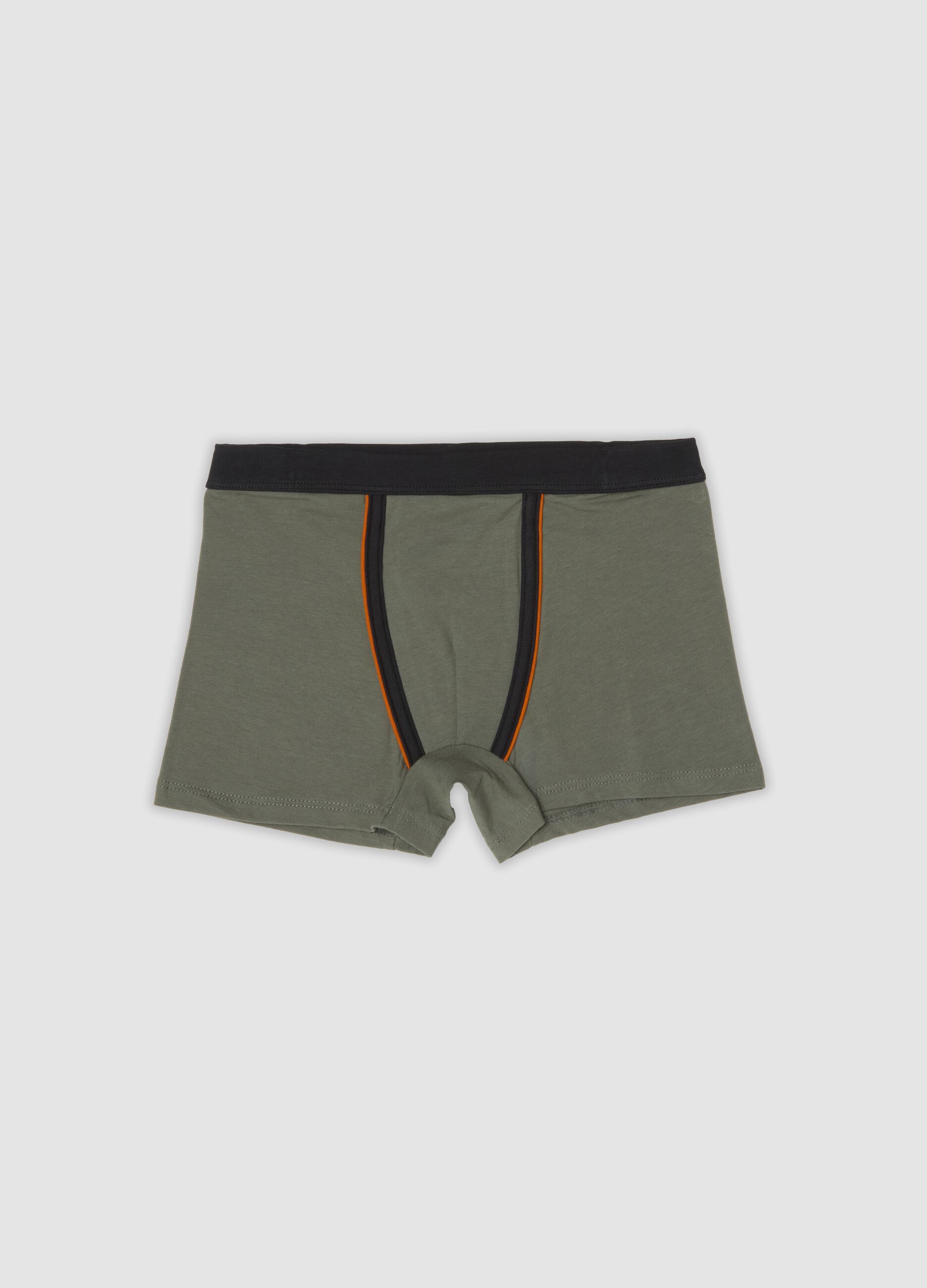 Green organic stretch cotton boxer shorts