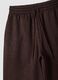 Brown wide-leg cotton-blend trousers with lurex_1