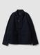 Blue padded cotton-blend jacket with zip_0