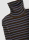 Brown striped fitted crew-neck jumper in viscose blend_2