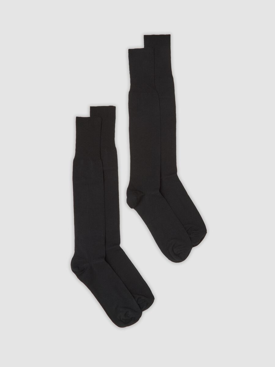 2-pack of black long stretch-cotton socks_0