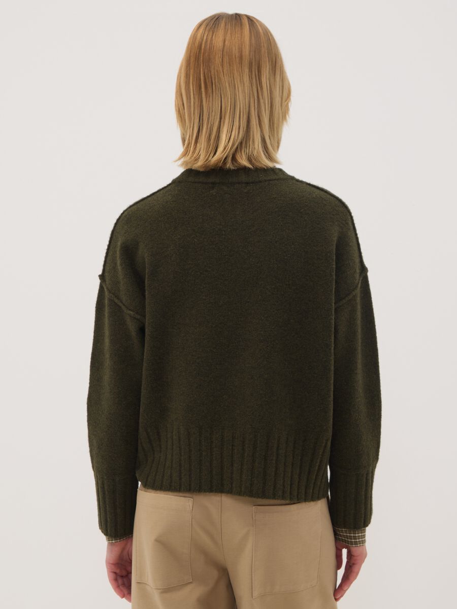Green stretch crew-neck top_3