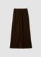 Brown regular-fit wide-leg stretch trousers_0
