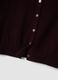Purple pure wool crew-neck cardigan with buttons, regular fit_5