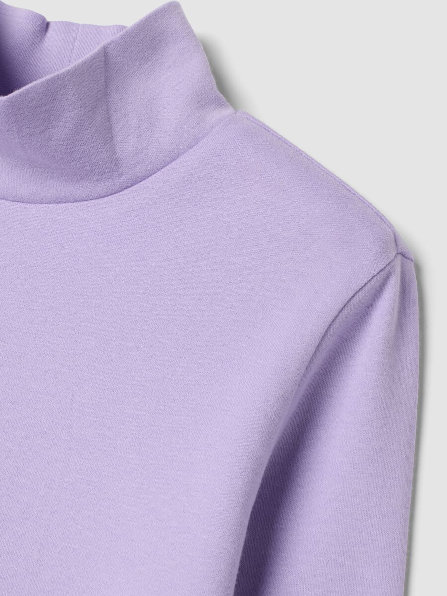 Purple organic cotton slim-fit high-neck T-shirt_2