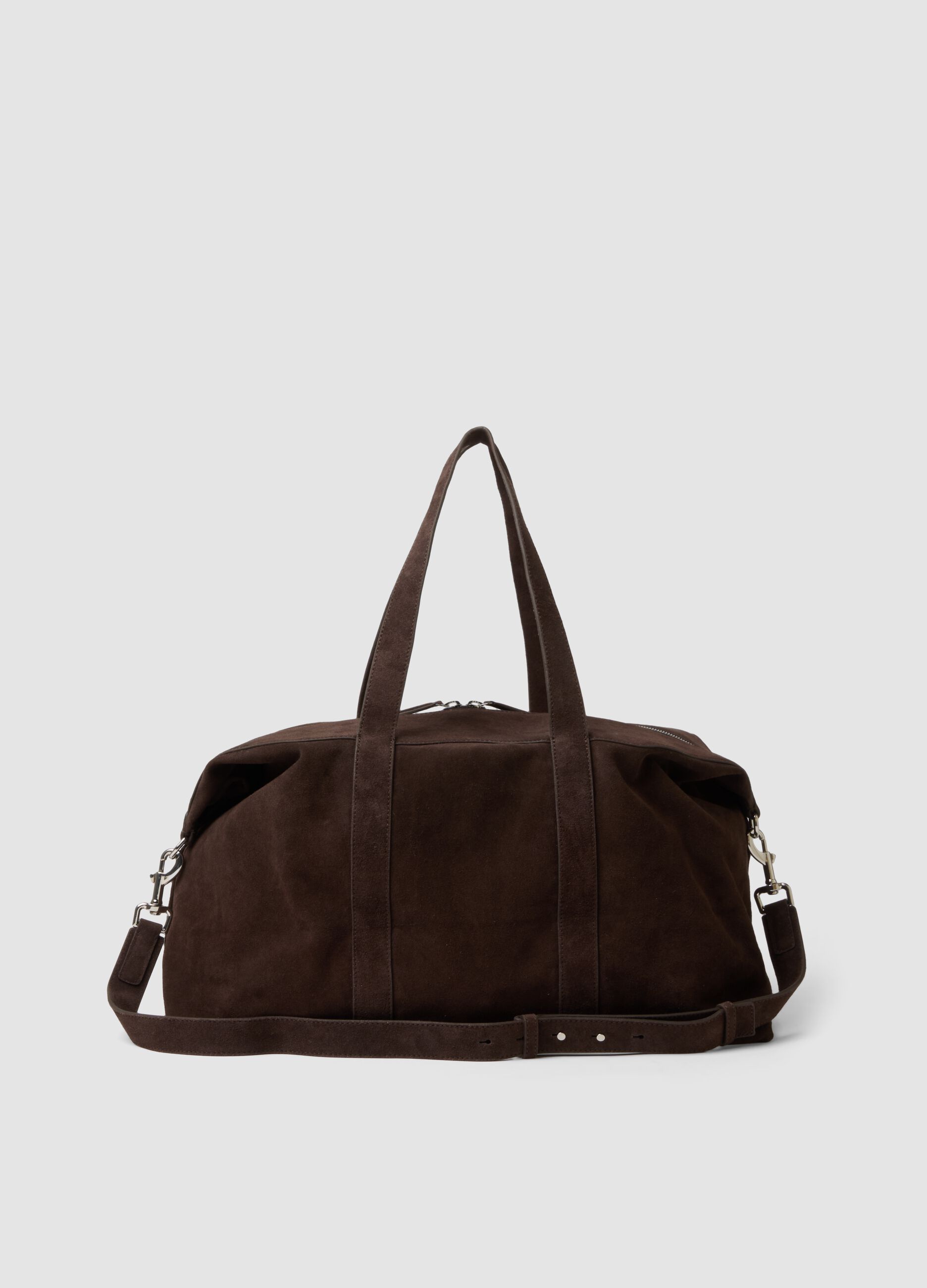 Borsa da viaggio marrone in vera pelle