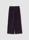 Pantaloni viola in puro cotone a coste regular fit_2