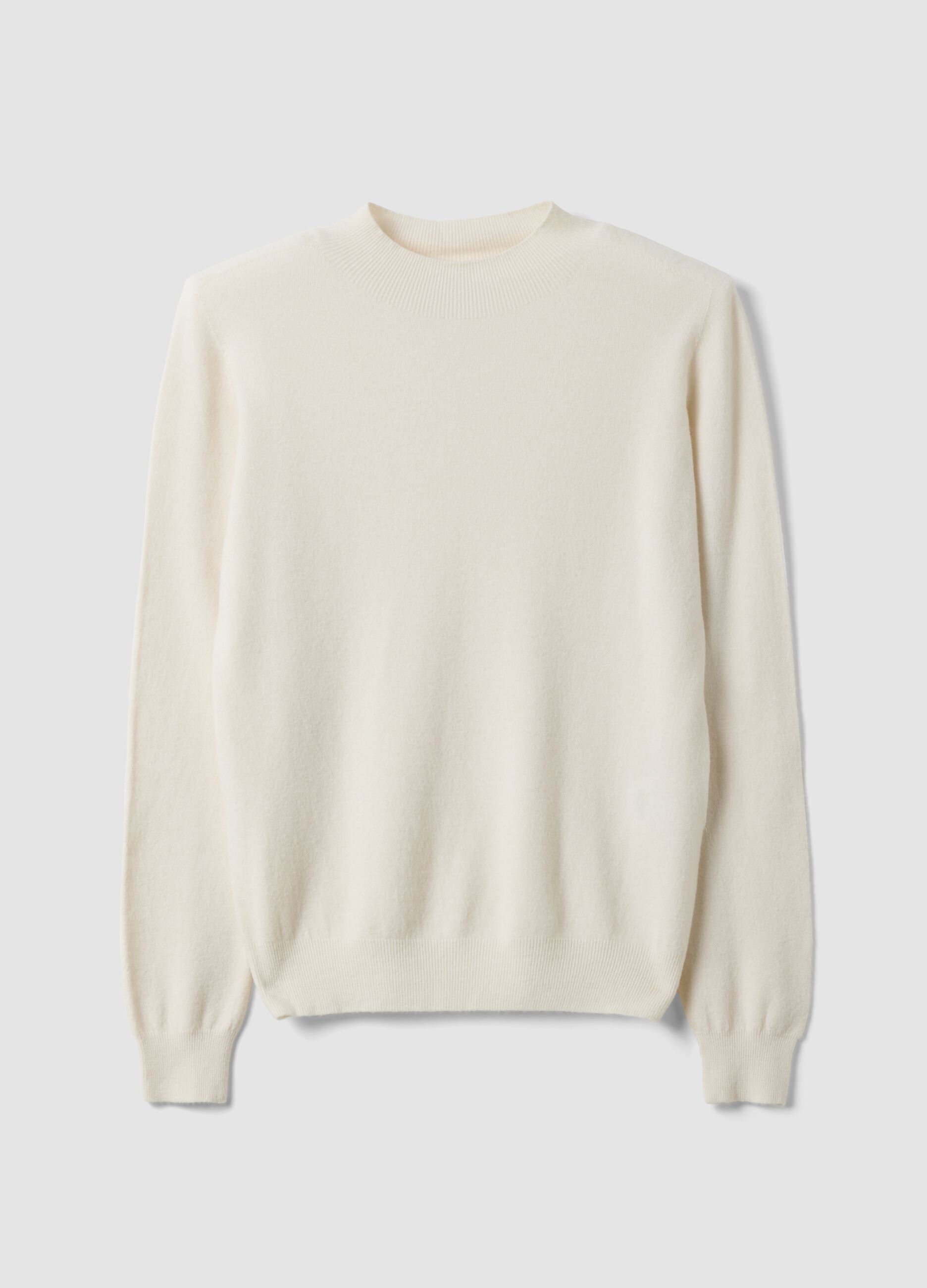 Maglia bianca in misto viscosa e lana regular fit