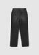 Girls' black cotton blend straight fit jeans_4