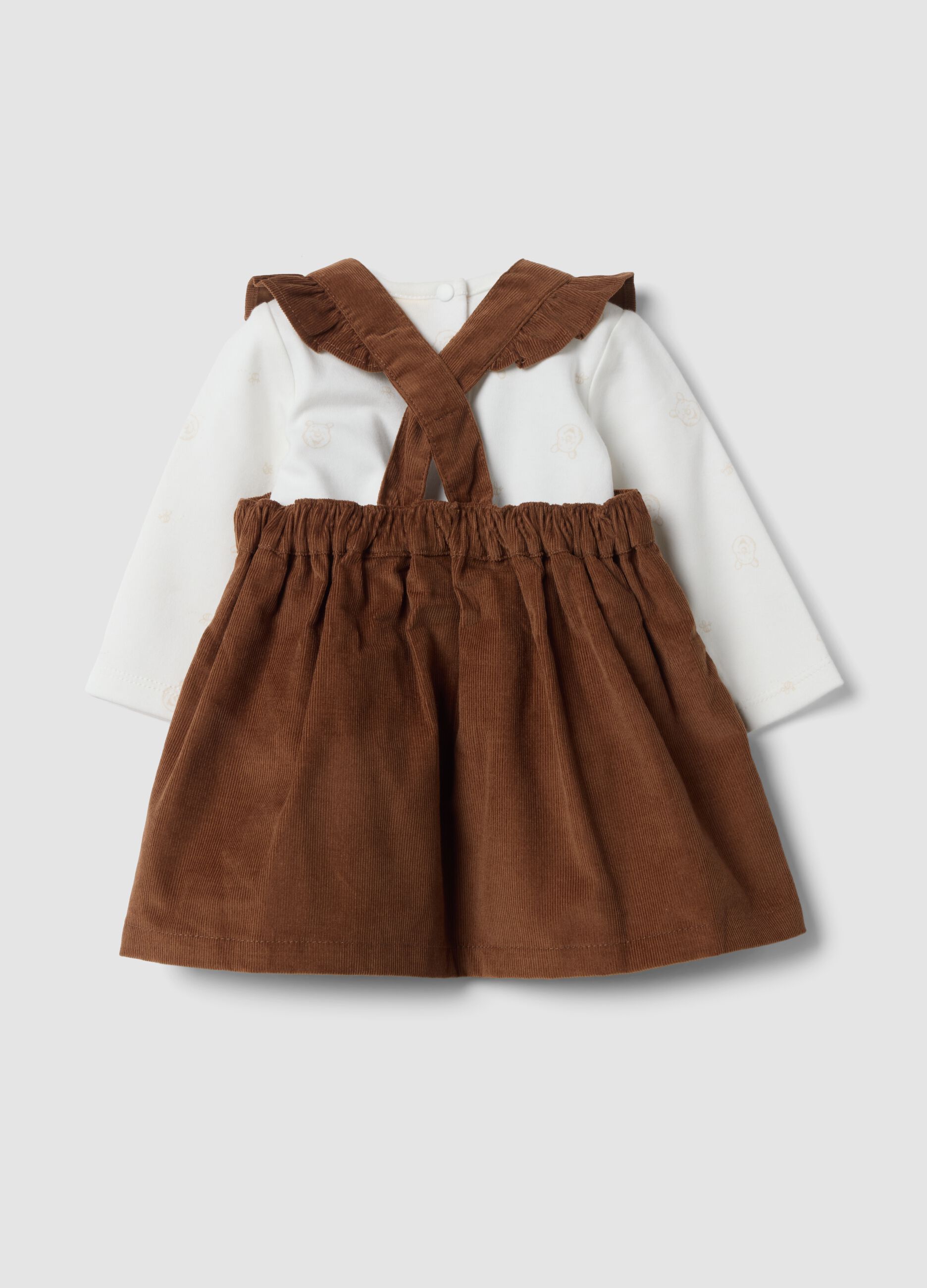 Completo bianco in puro cotone organico con stampa Winnie the Pooh