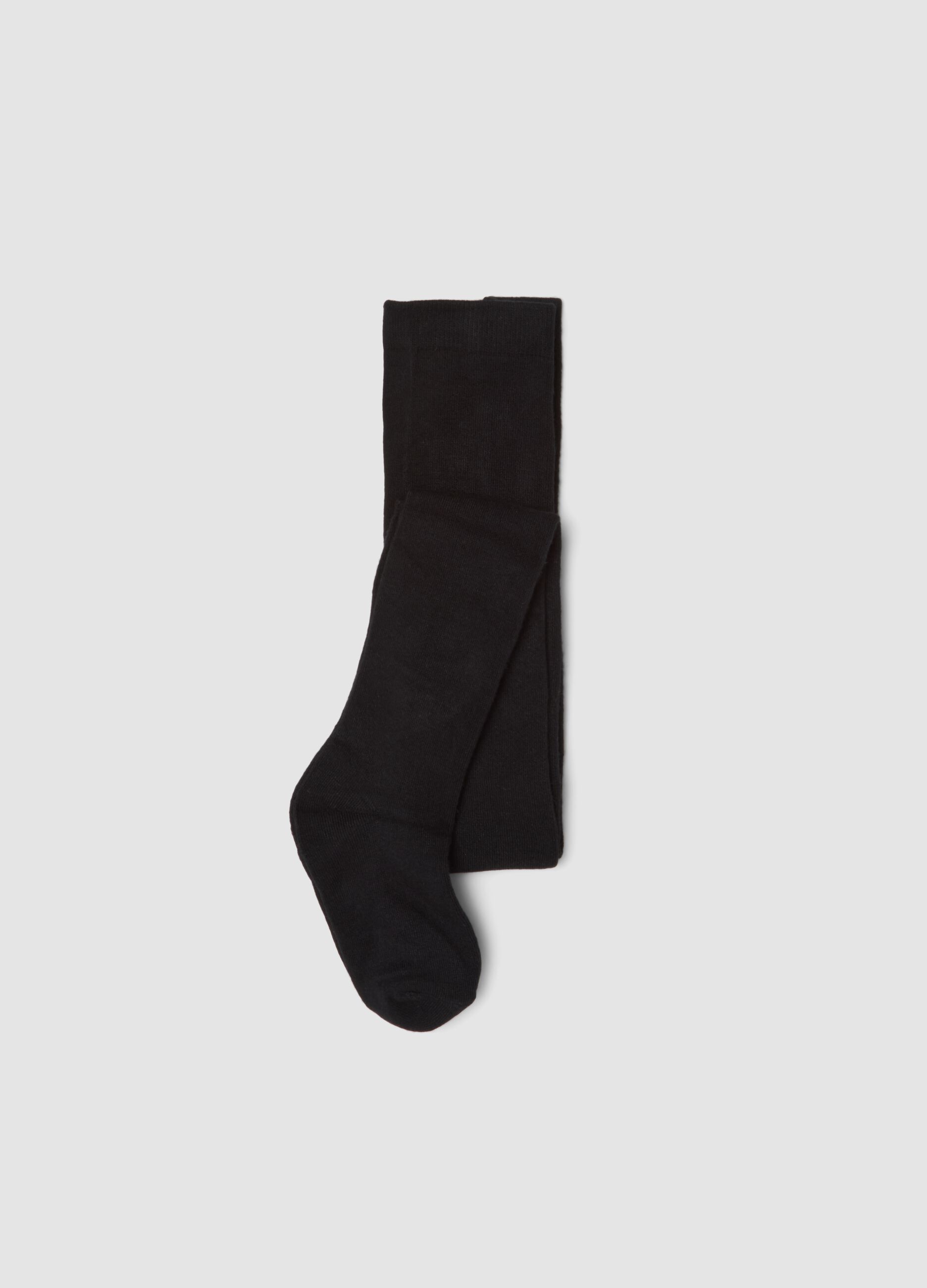 Collant nero in tessuto elasticizzato