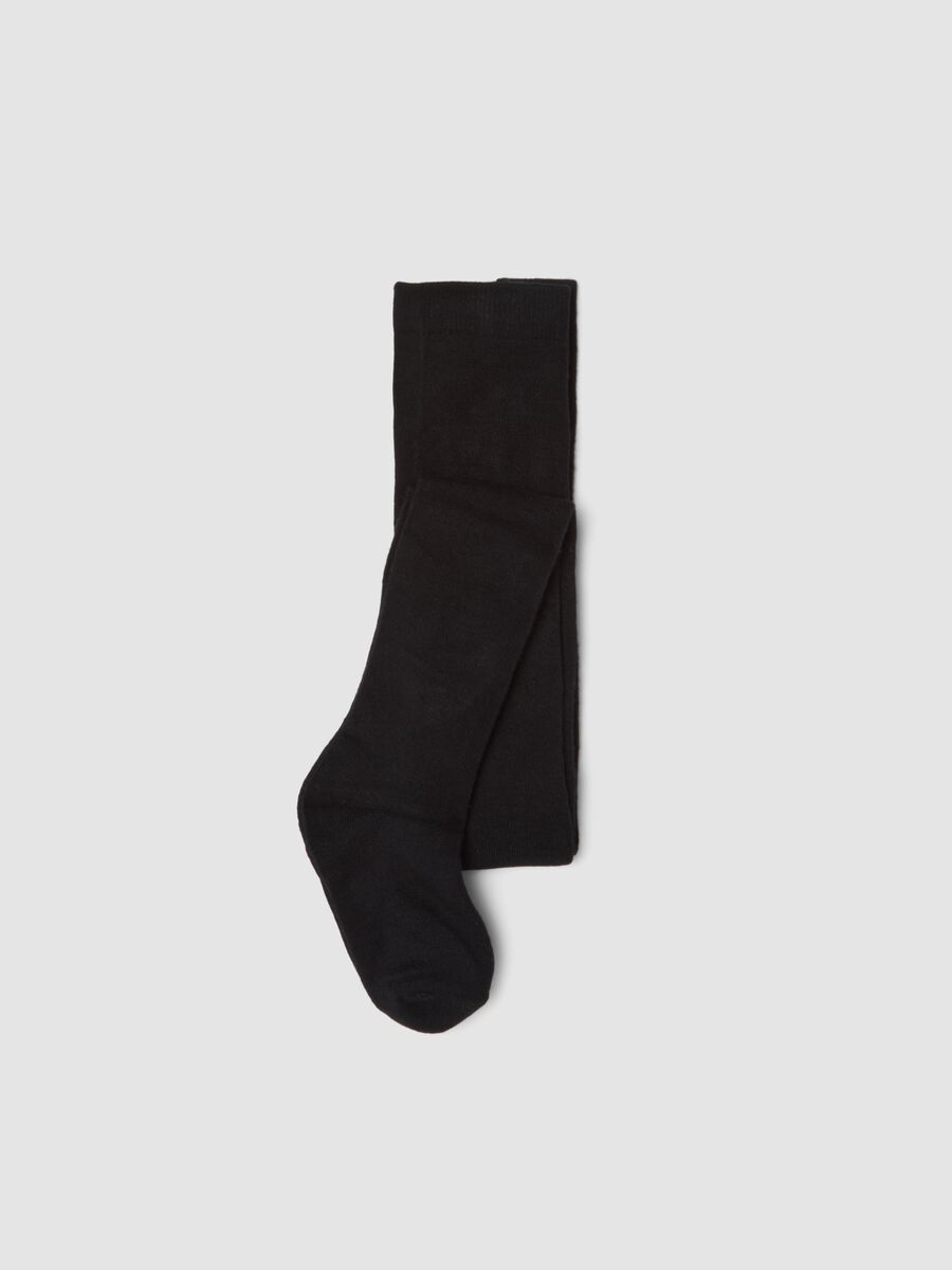 Collant nero in tessuto elasticizzato_0
