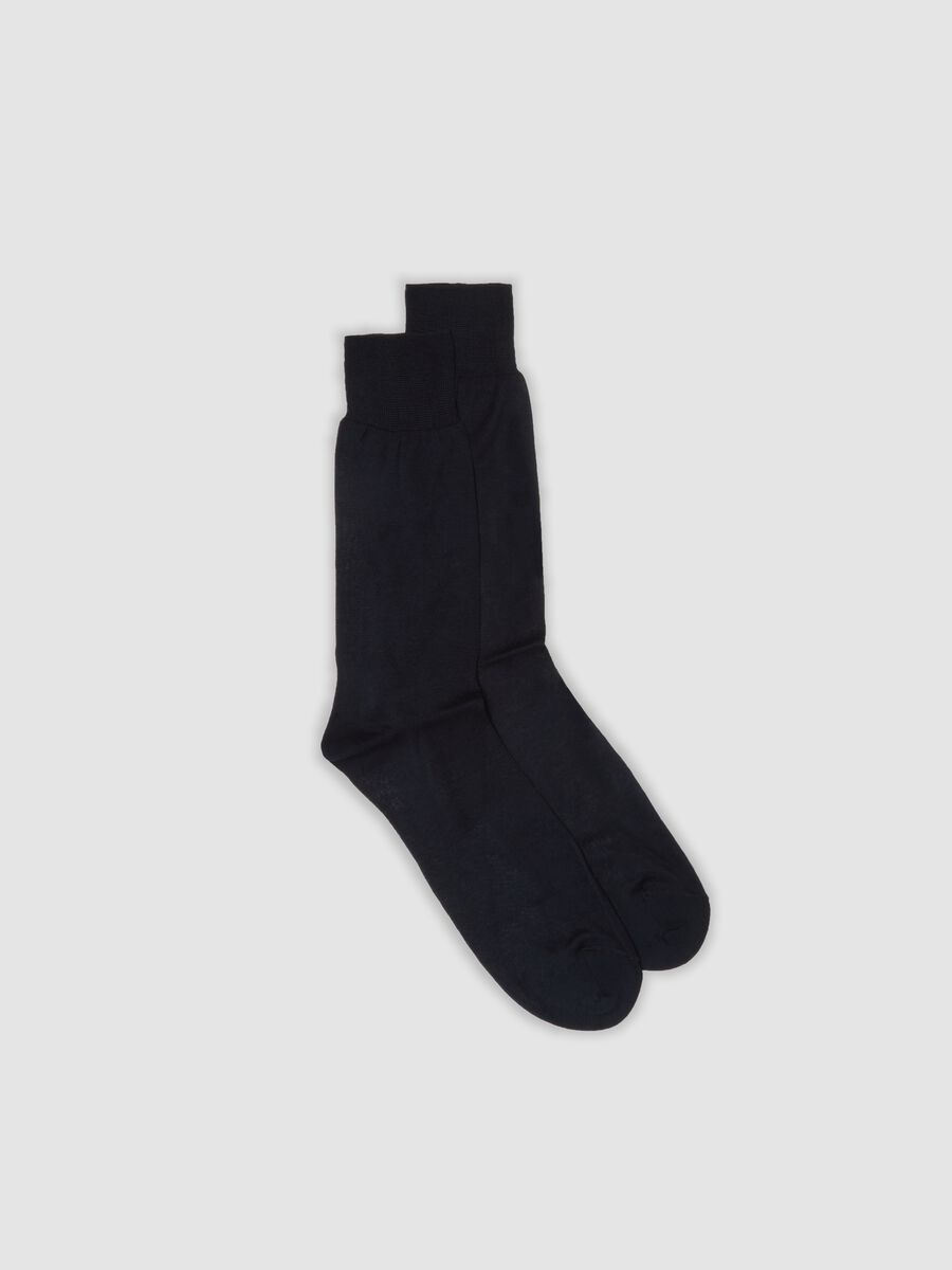 Blue short socks in pure cotton_0