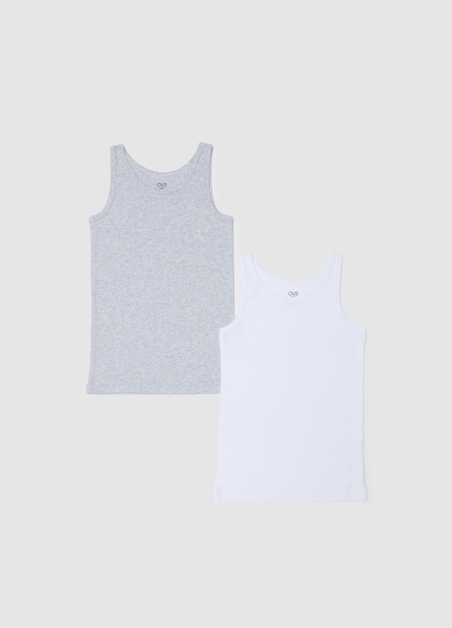Two-pack of multicolored pure cotton vests for boys in regular fit