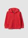 Red pure organic cotton hooded sweatshirt for boys, regular fit_0