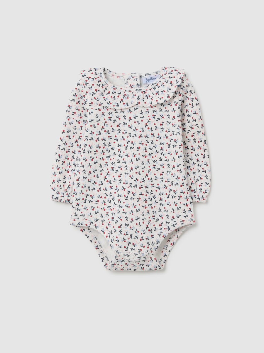 Multicoloured pure cotton baby bodysuit_0