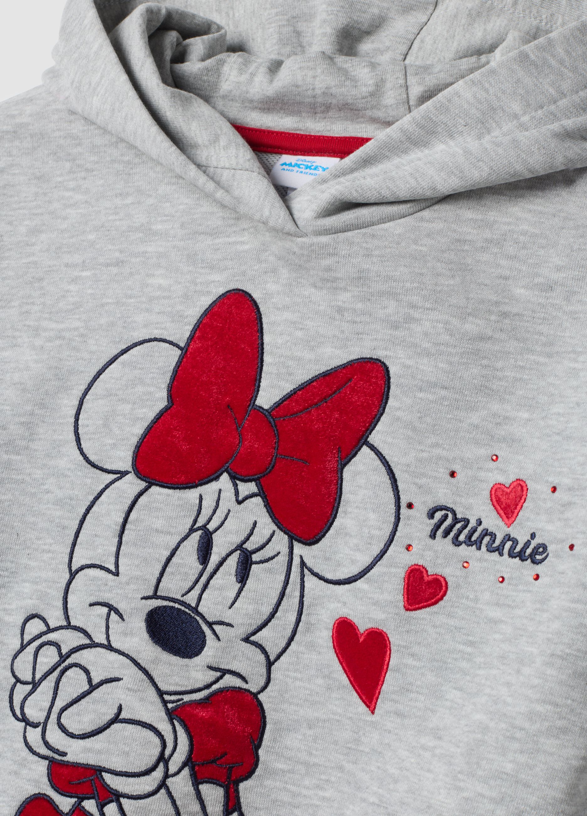 Grey cotton-blend tracksuit with Minnie print