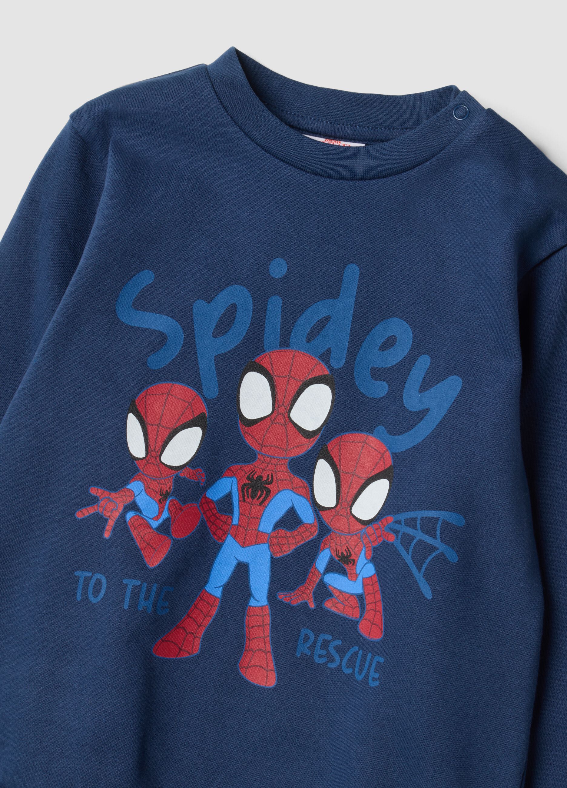 Pigiama blu in puro cotone organico con stampa MARVEL Spider-Man