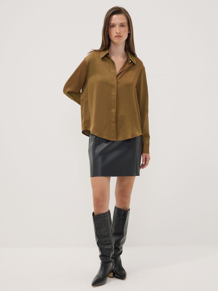 Green regular-fit shirt with classic collar_2