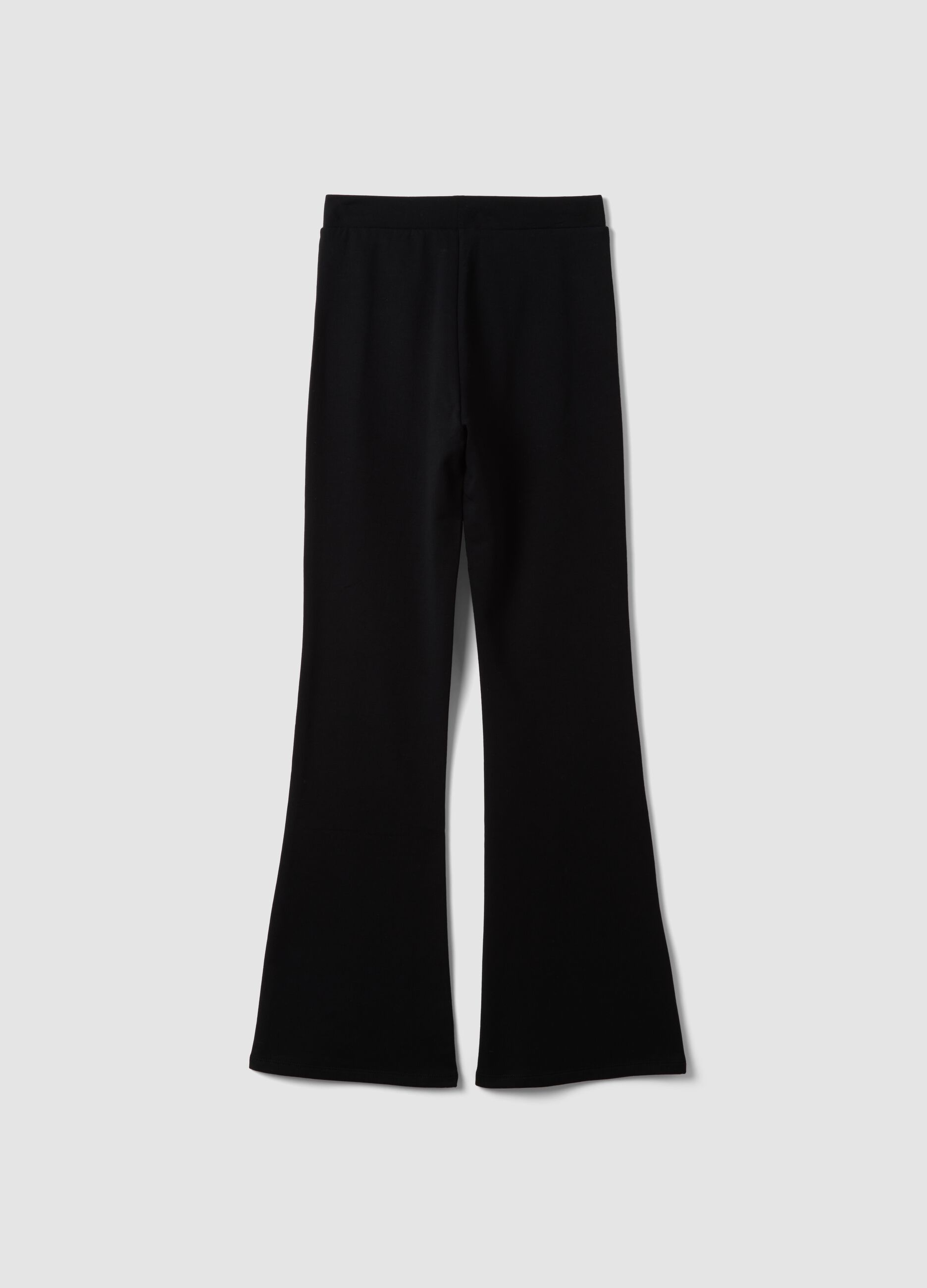 Leggings neri flare in cotone elasticizzato
