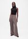 Brown stretch fabric trousers_4