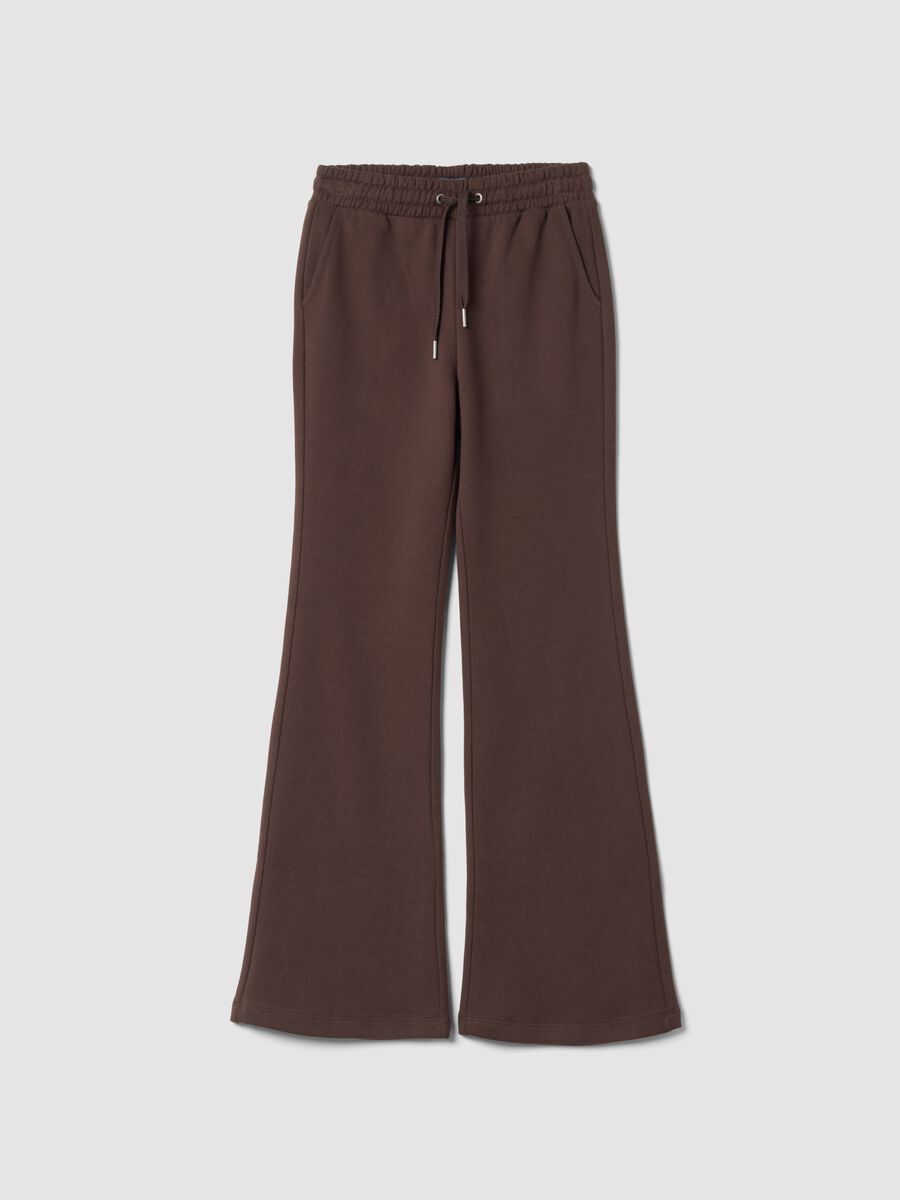 Pantaloni marroni flare in puro cotone organico_0