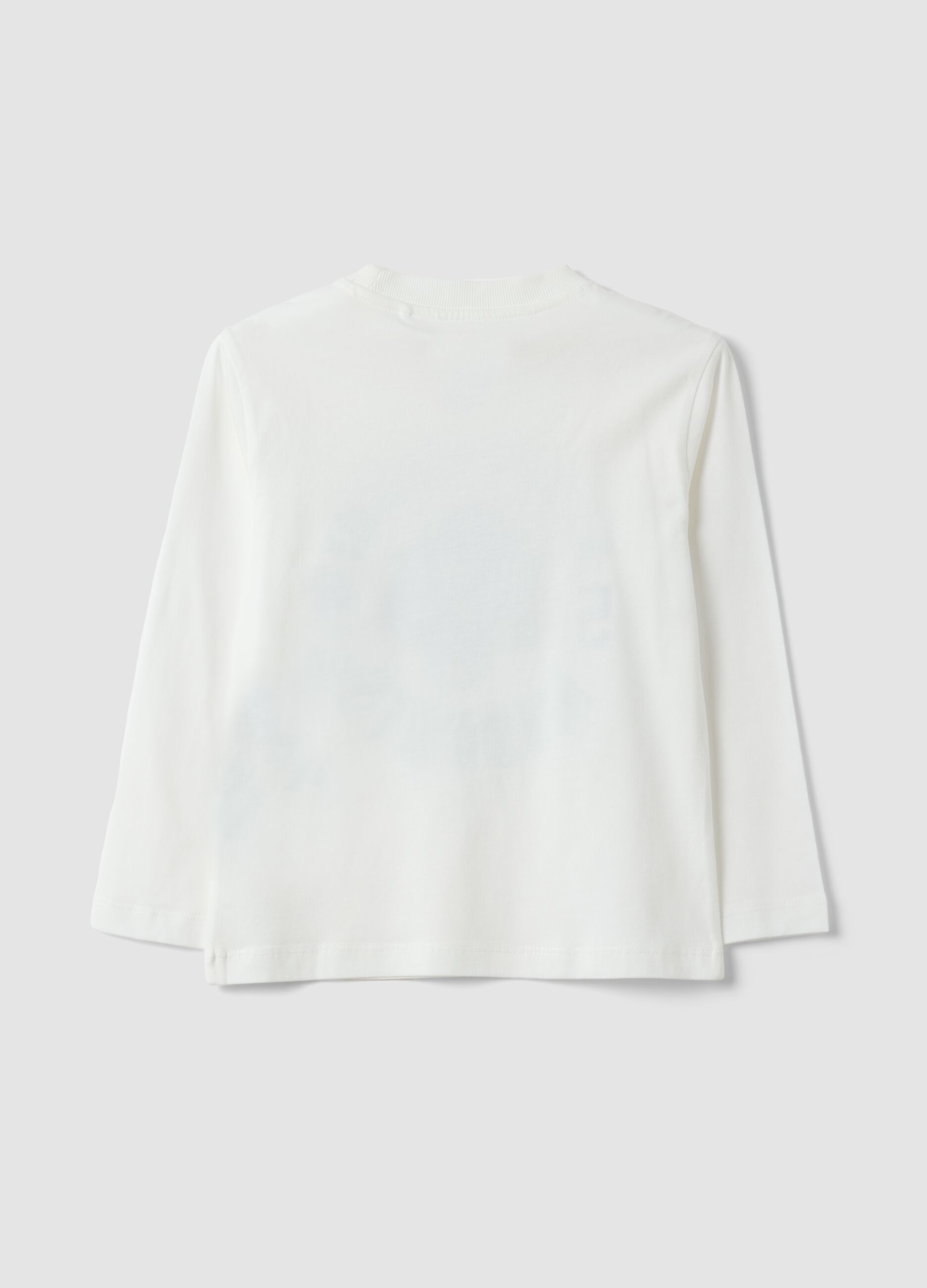 T-shirt bianca in puro cotone organico con girocollo