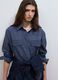 Blue checked regular-fit cotton and lyocell blend shirt_0