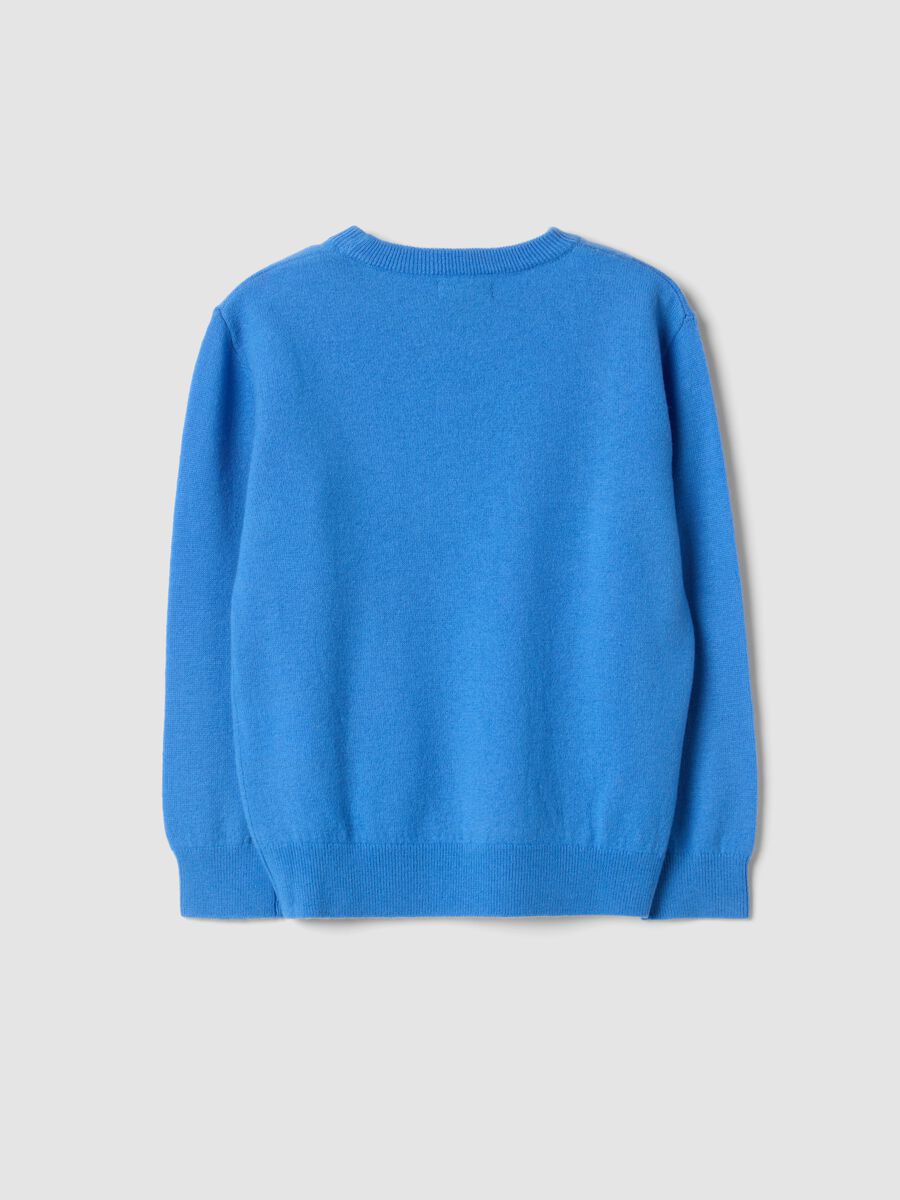 Blue pure wool long-sleeve regular-fit jumper_5
