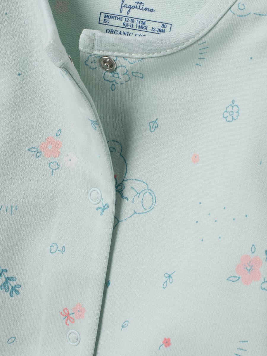 2-pack of multicolour organic cotton babygrows with floral print_2
