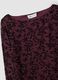 Purple stretch T-shirt with flocked floral motif_1