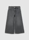 Girls' grey wide leg jeans in pure cotton_0