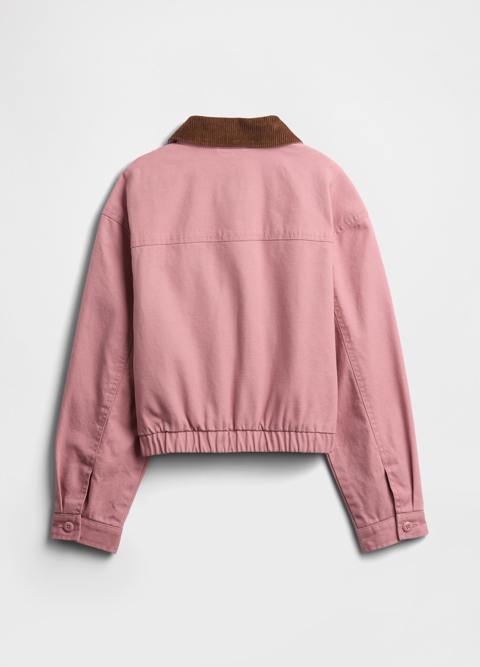 Pink cotton jacket with contrasting collar