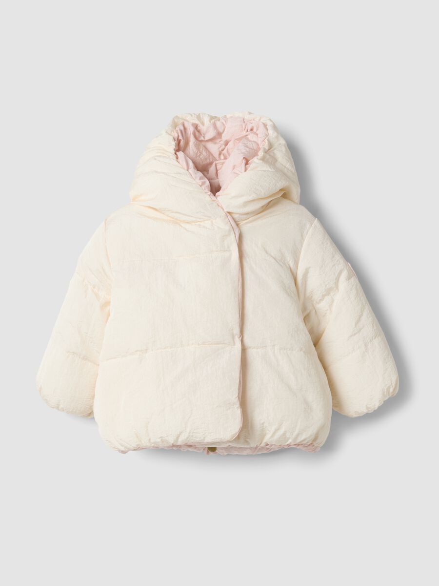 White hooded padded jacket, regular fit_0