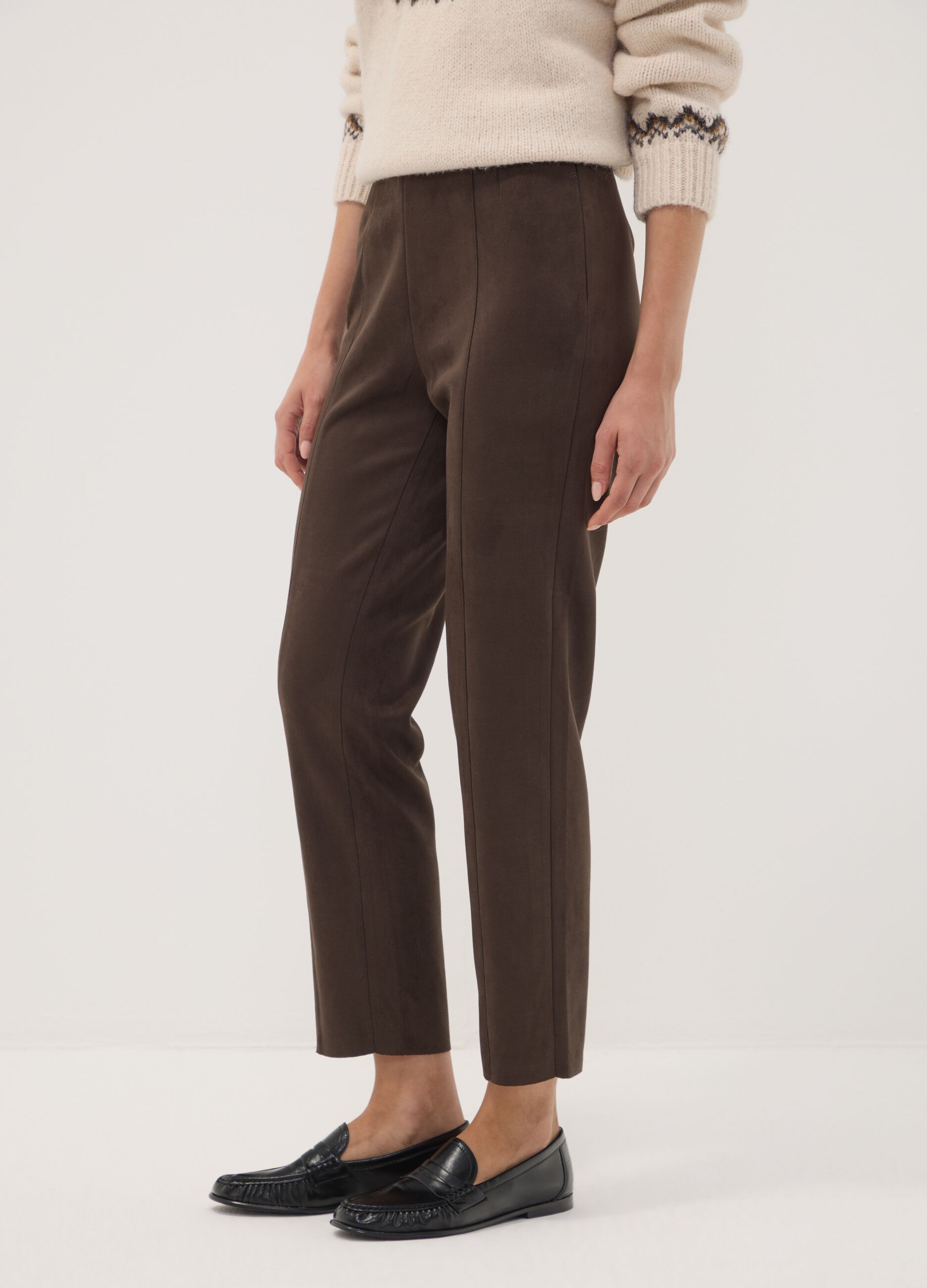 Leggings verdi in tessuto elasticizzato slim fit