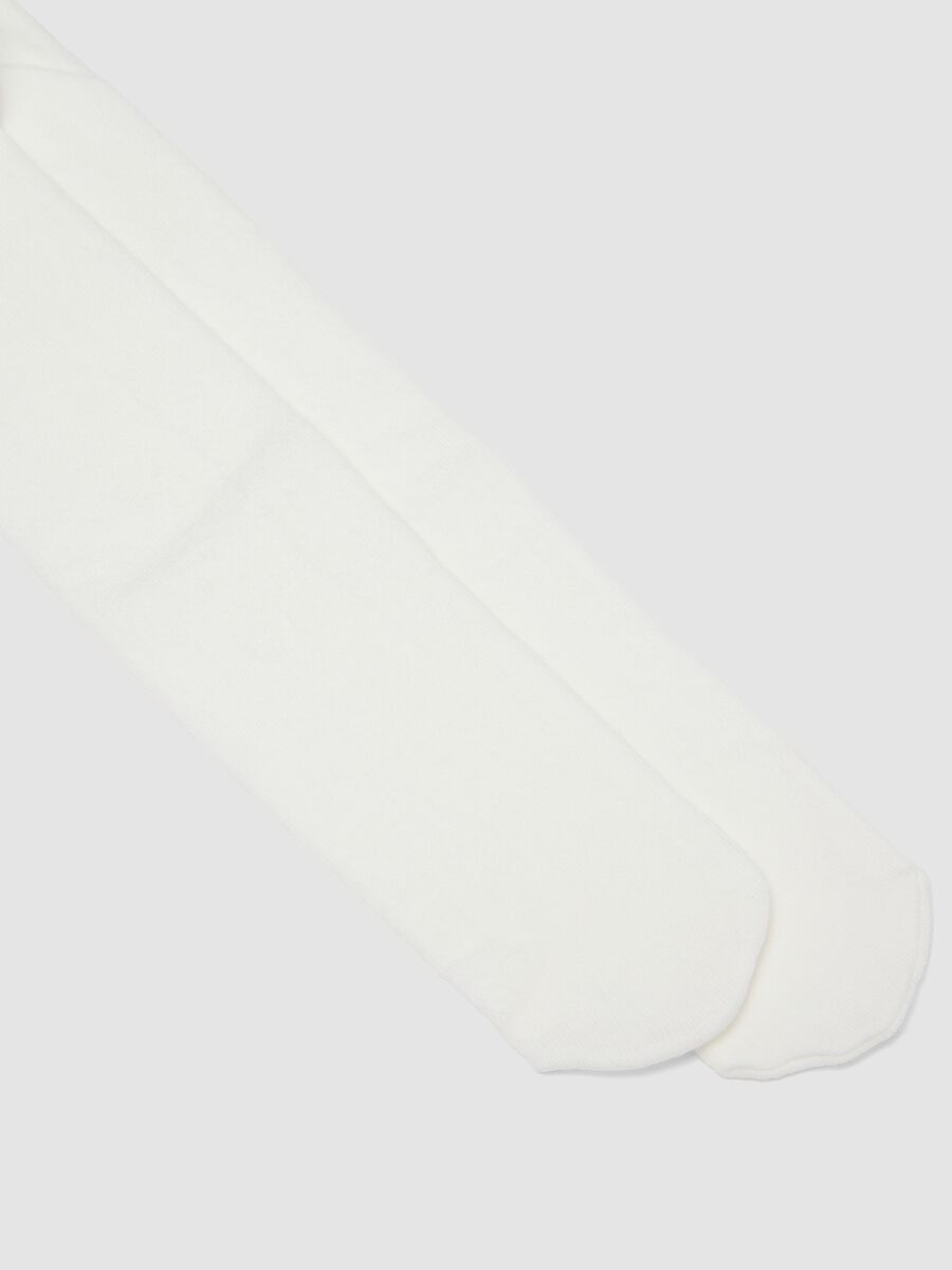 White organic stretch cotton tights_1