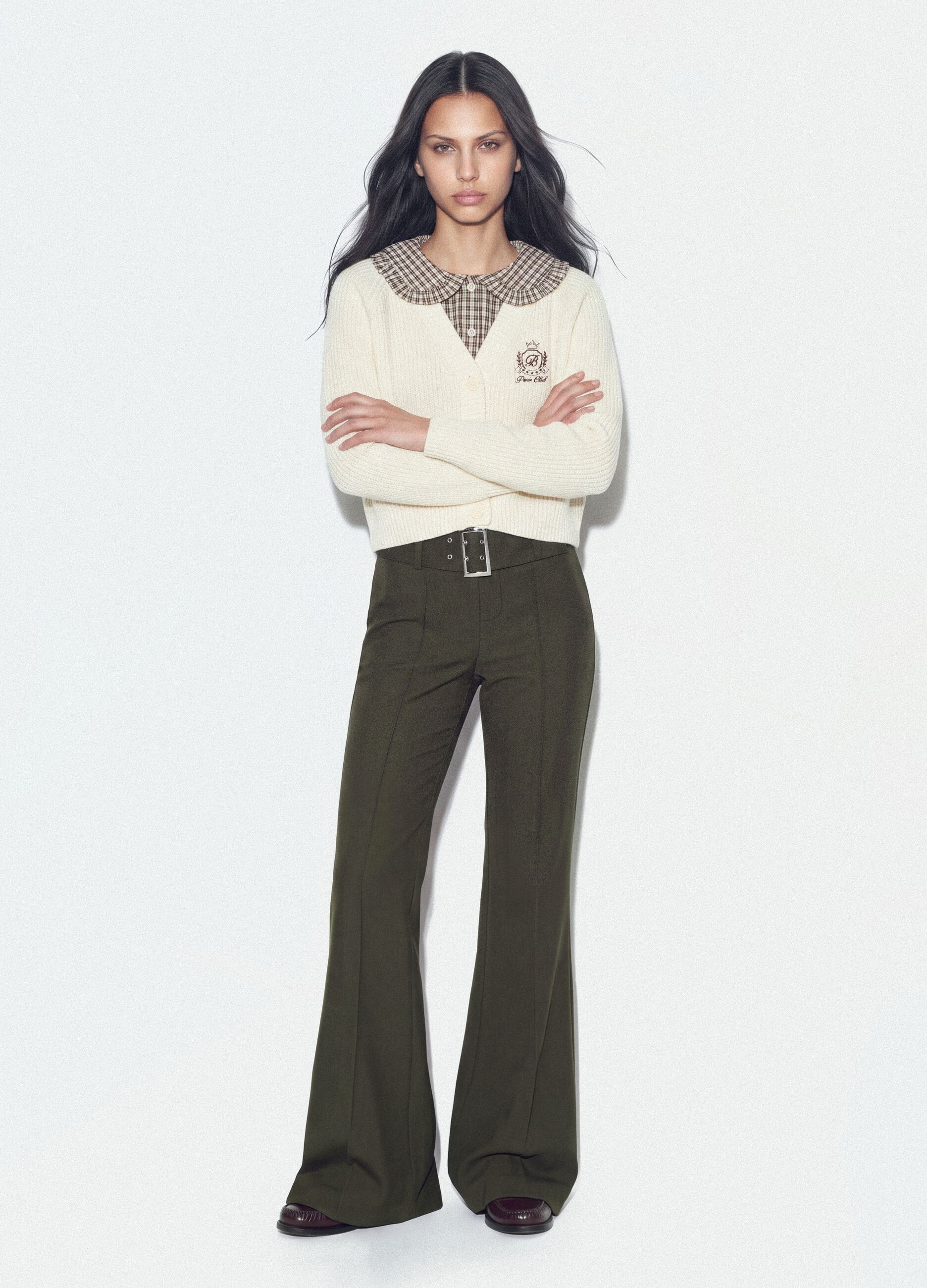 Pantaloni verdi in viscosa elasticizzata slim fit