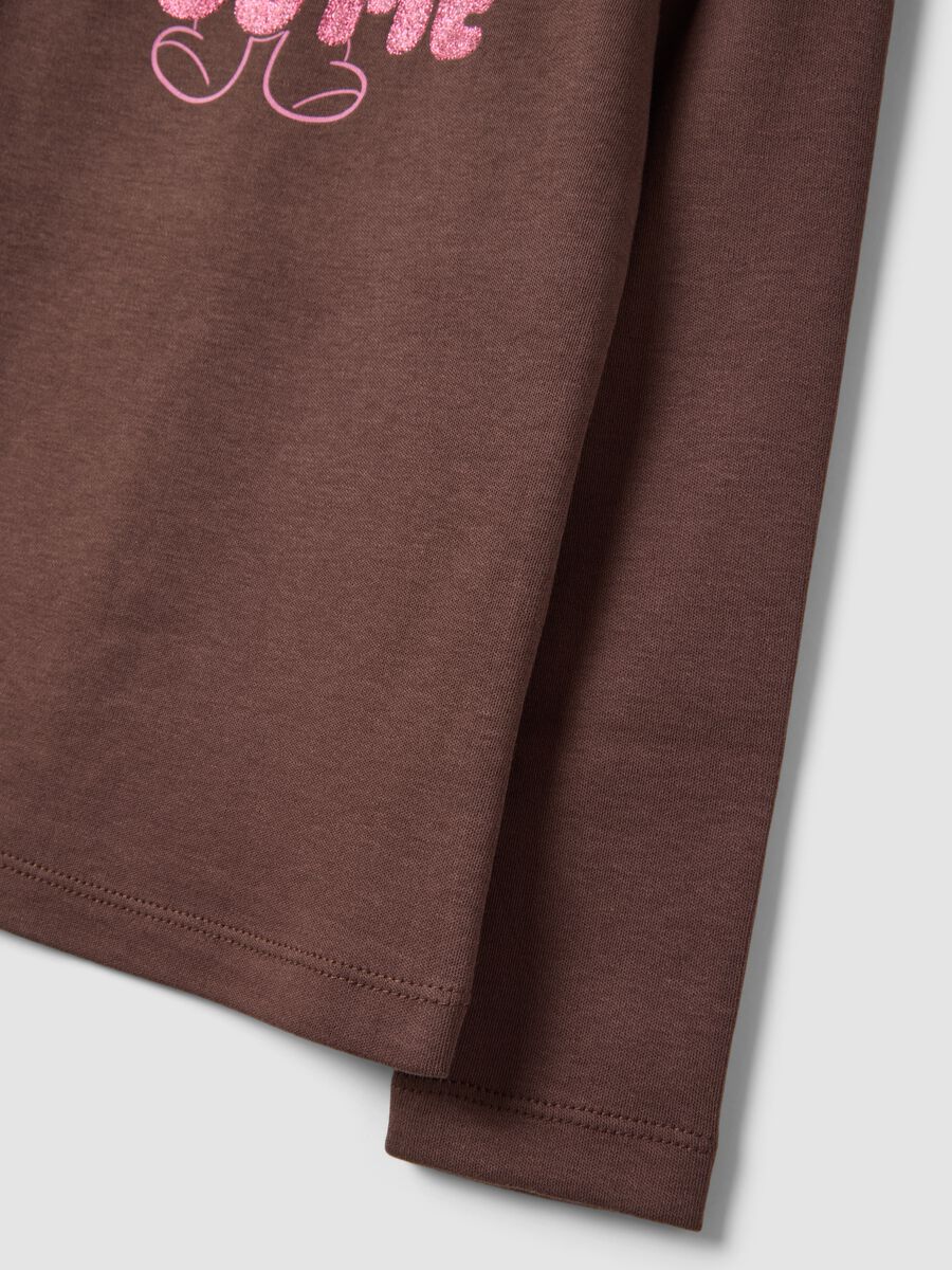 Brown organic cotton T-shirt with high neck_3