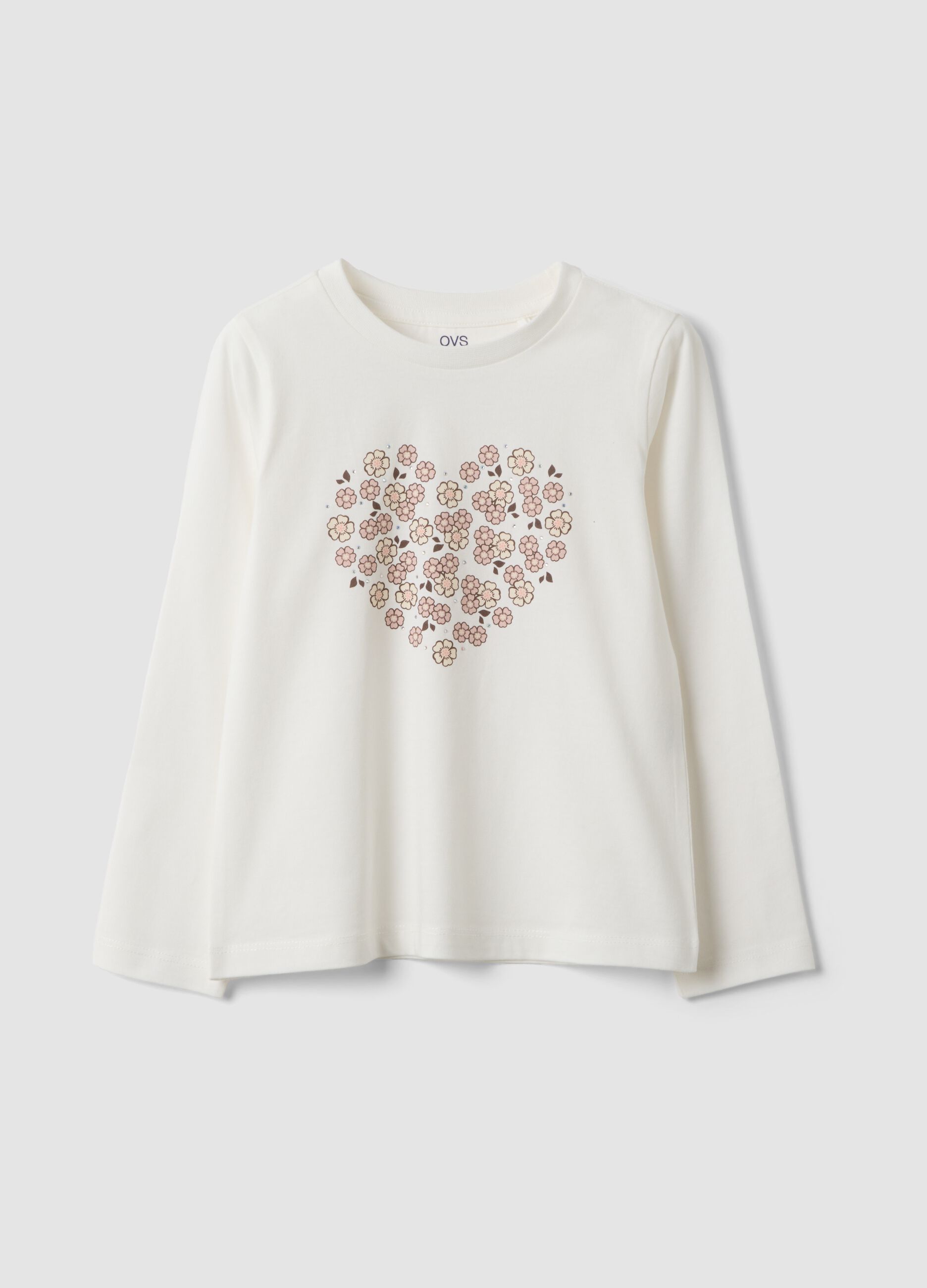 T-shirt bianca in puro cotone organico con girocollo