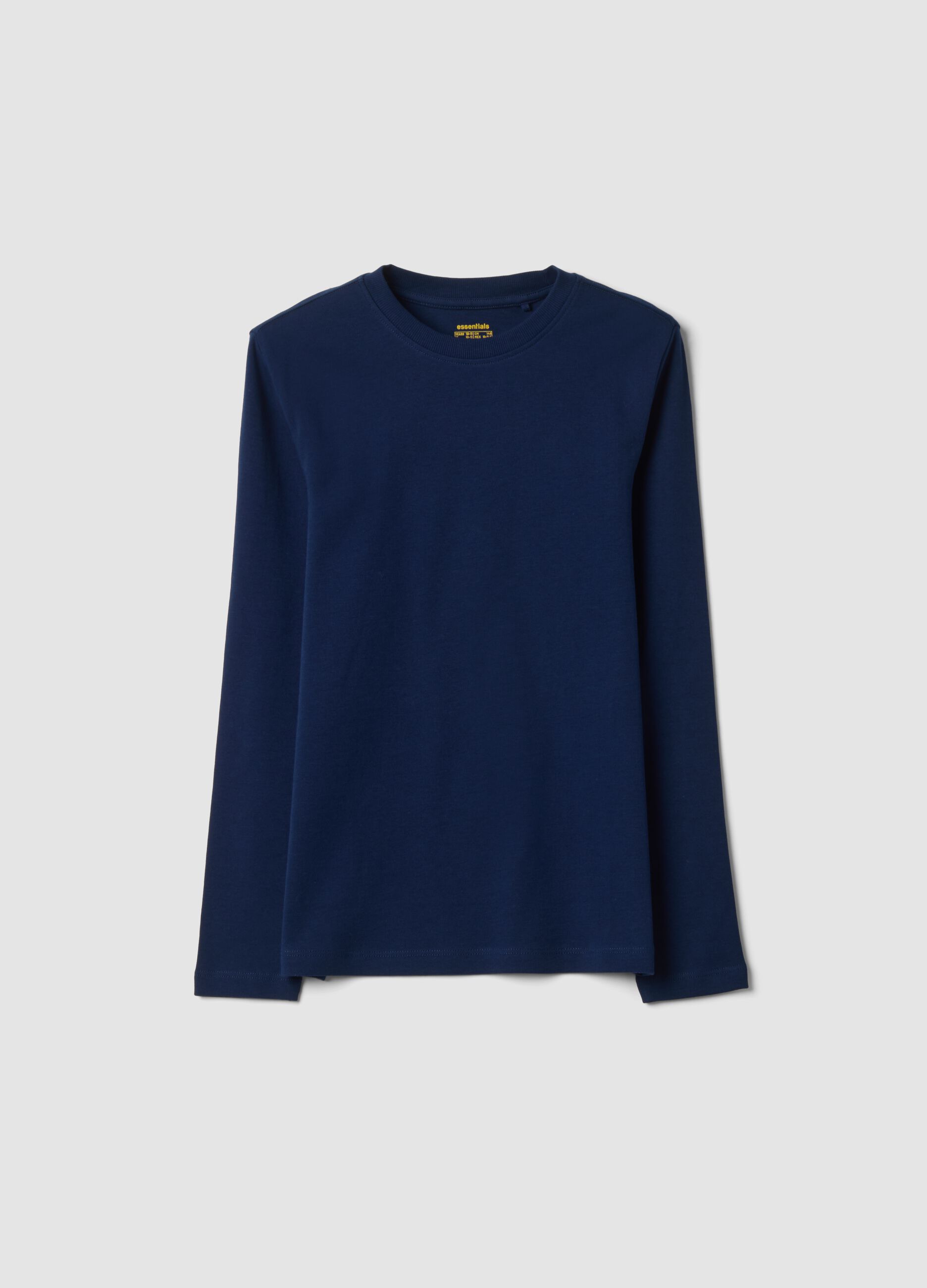 Navy blue organic cotton crew-neck T-shirt