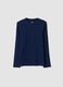 Navy blue organic cotton crew-neck T-shirt_0
