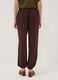 Brown pure viscose trousers with elasticated cuffs, regular fit_3