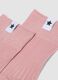 Mauve-purple ribbed stretch cotton socks_1