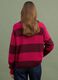 Maglia rossa in misto lana a righe con colletto polo_3
